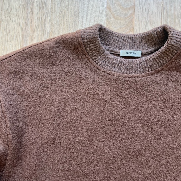 System Homme Brown Wool Crewneck Sweater - Size 46 (XS) - Oversized Fit - Picture 7 of 9